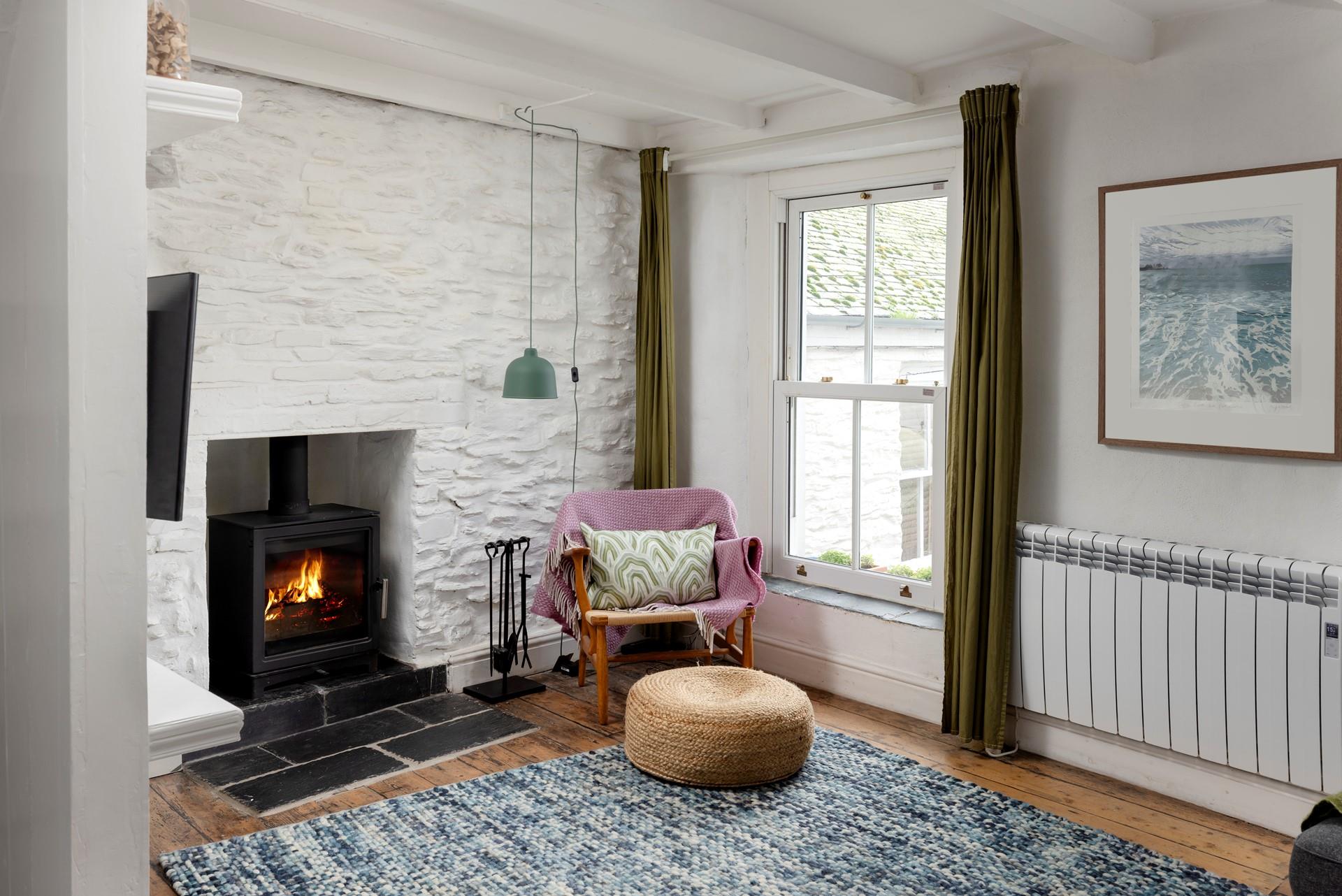 The cosy living is a welcome retreat in any season.