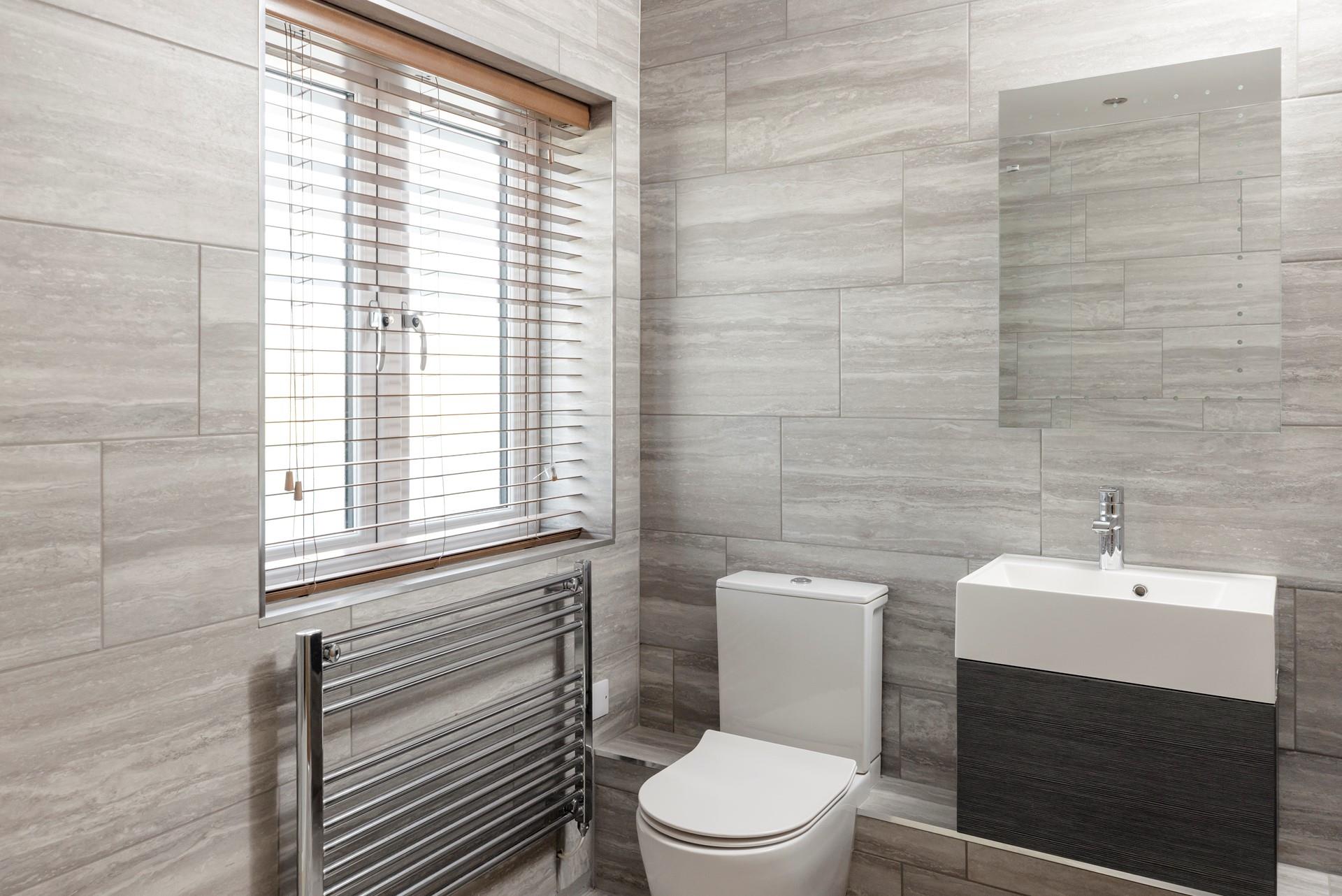 Get ready for the day in the family shower room.