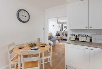 The modern kitchen diner is a delight to cook meals!