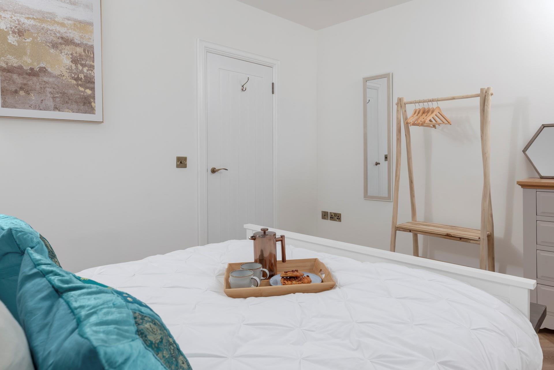 Settle into the comfortable king size bed each evening.