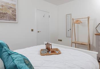 Settle into the comfortable king size bed each evening.