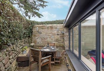 Enjoy al fresco meals in the evening sun.