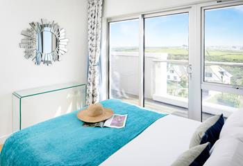 Picturesque views across the Cornish countryside from bedroom 1.