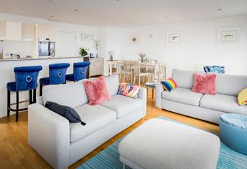 The bright and spacious living area is the perfect place for all the family!