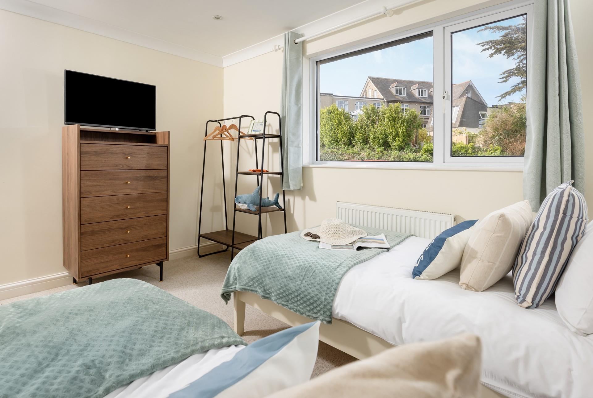 Watch tv from the comfort of bed. 