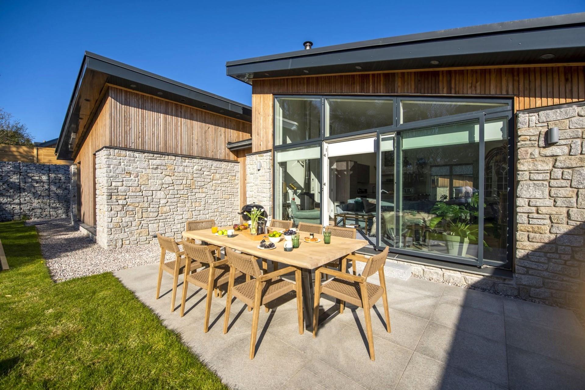 The stunning eco home is light and bright with all the modern amenities you need for a relaxing stay.