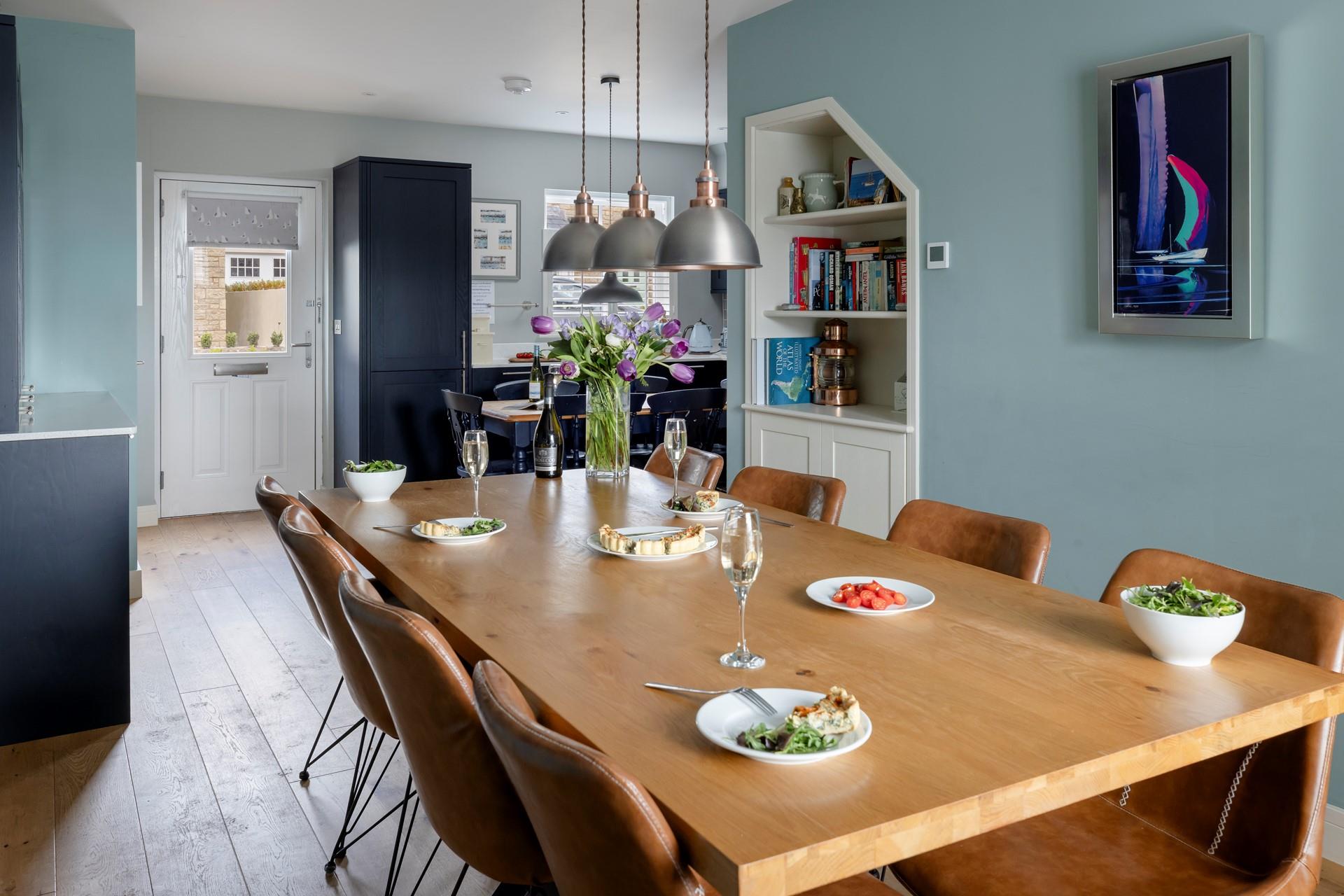 Gather around the dining table and tuck into a hearty lunch.