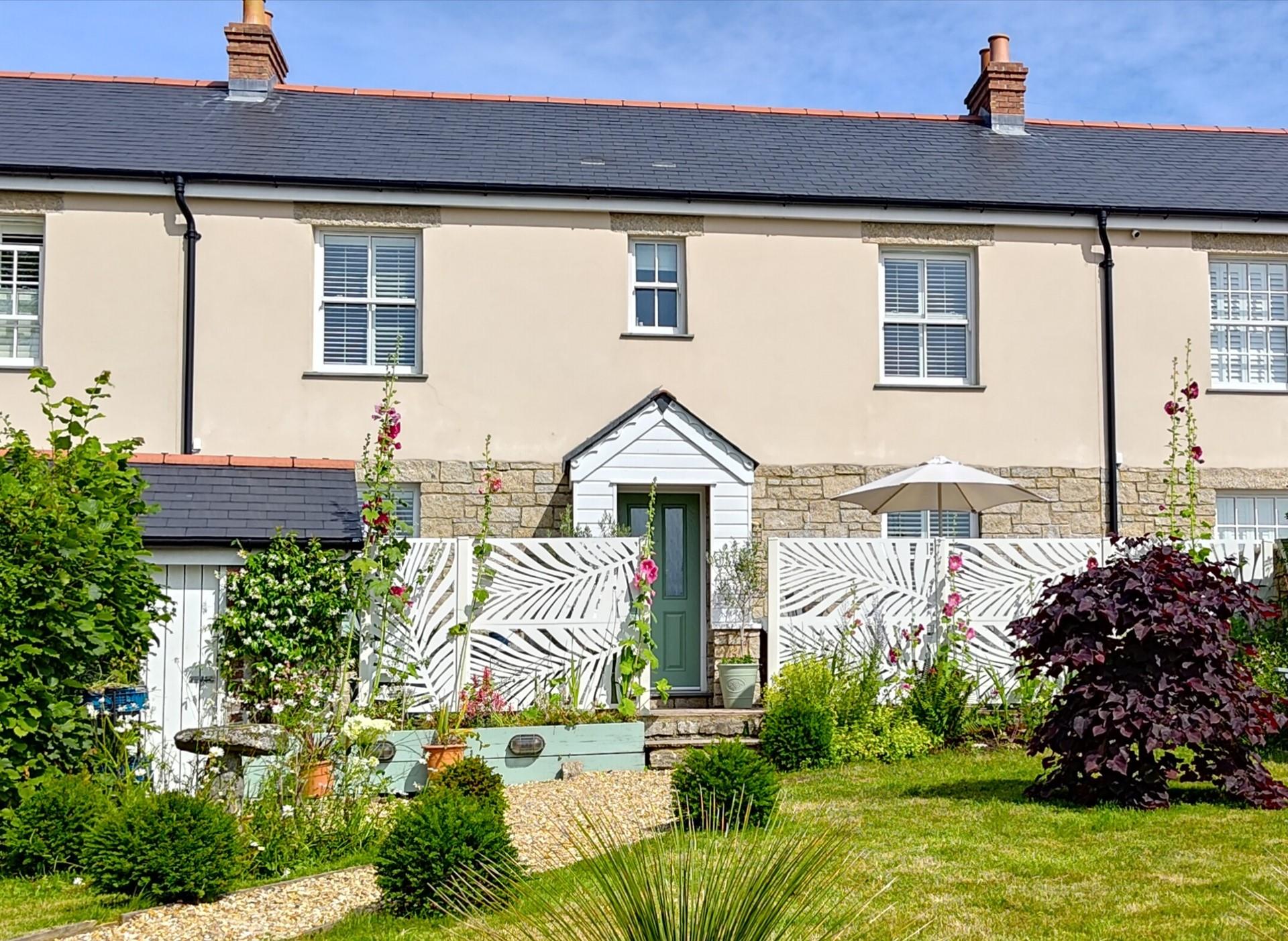 The blooming garden is perfect for soaking up the sun.