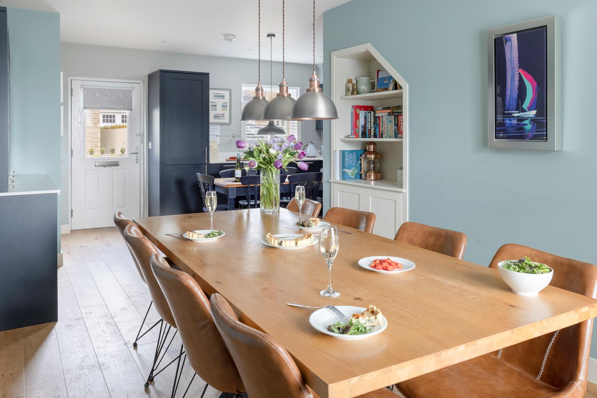 Gather around the dining table and tuck into a hearty lunch.