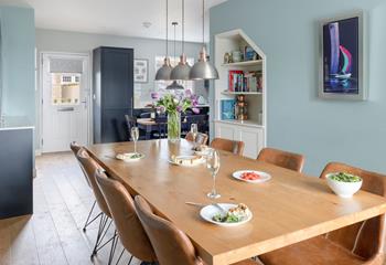 Gather around the dining table and tuck into a hearty lunch.