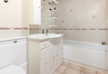 There's a family bathroom too, perfect for a relaxing soak after a walk along the coast path.