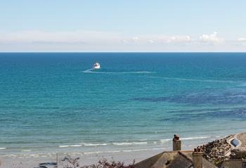 Enjoy front-row seats as you watch the Scillonian Ferry arrive and depart each day.