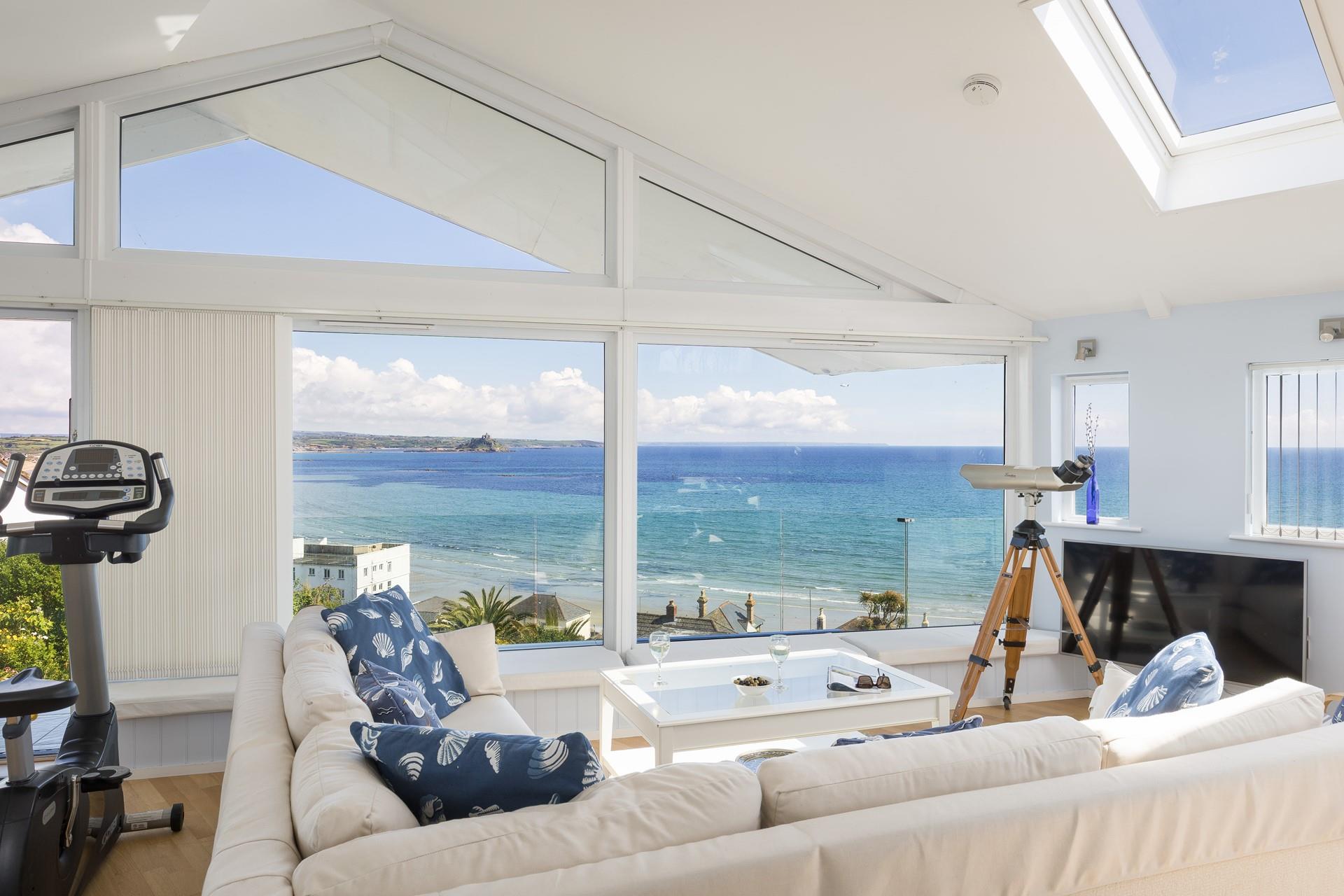 Start your day on the exercise bike, taking in the incredible views over the ocean. 