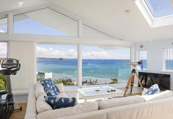 Start your day on the exercise bike, taking in the incredible views over the ocean. 