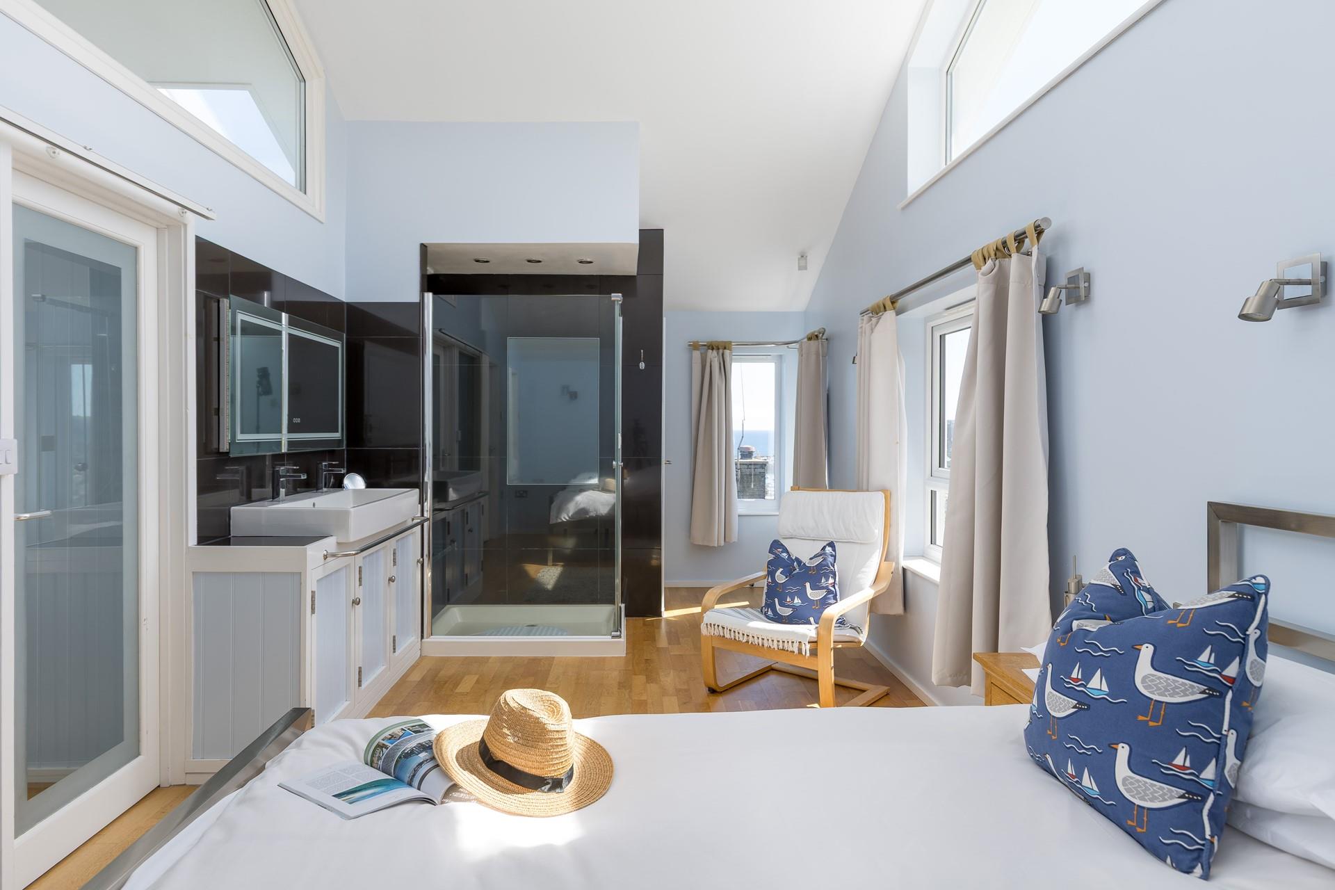 Roll out of bed and hop into the shower before starting a day of adventures. 