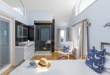 Roll out of bed and hop into the shower before starting a day of adventures. 