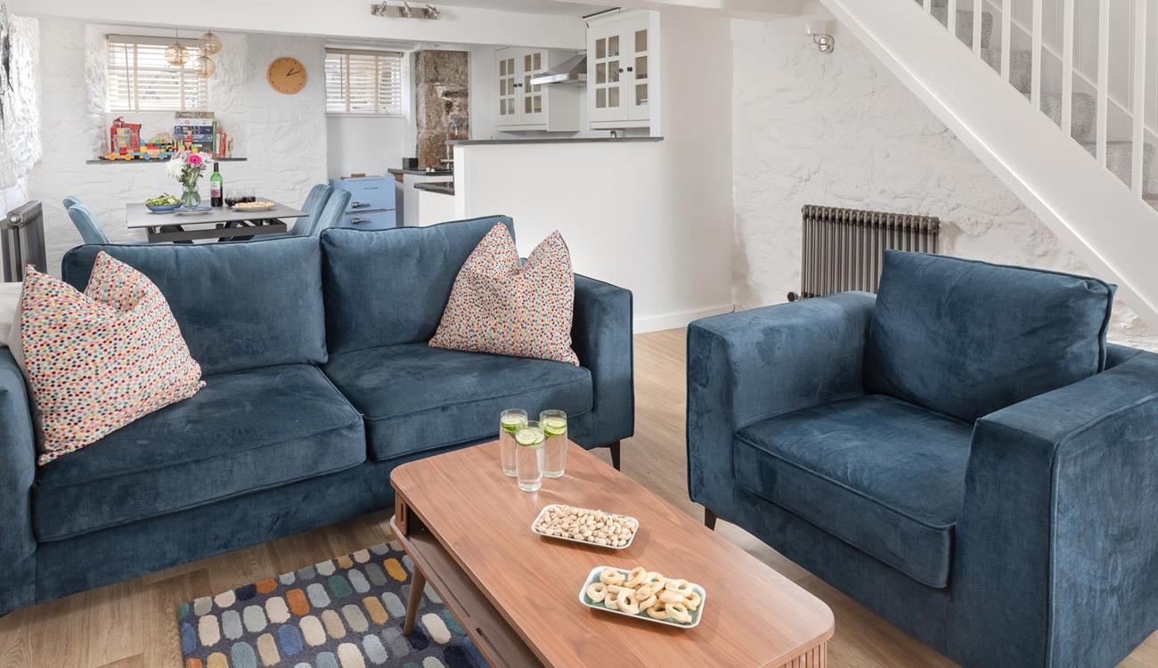 Modern amenities meet traditional cottage features.