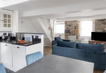 Open plan living and dining makes the most of the space.