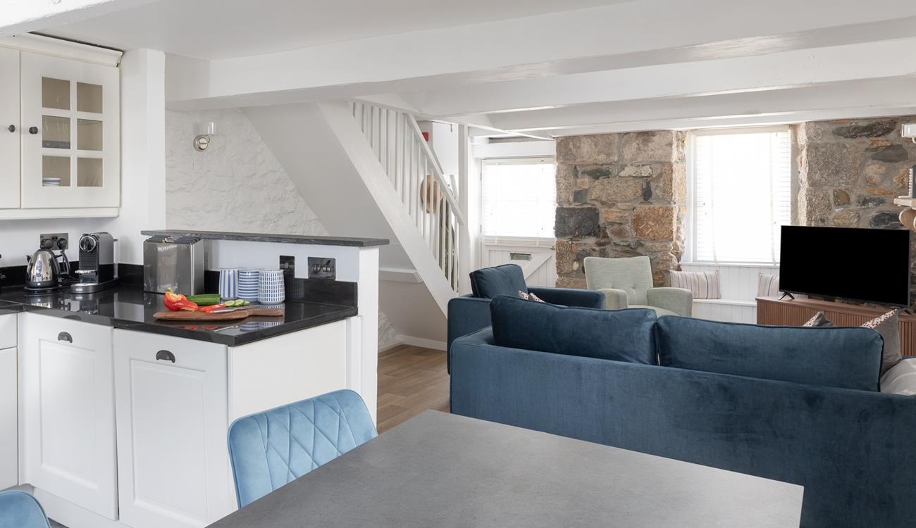Open plan living and dining makes the most of the space.