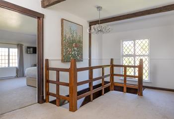 Beautiful wooden beams adorn the high ceilings. 