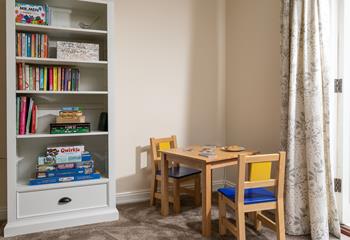 There are plenty of books and games for all the family to enjoy.