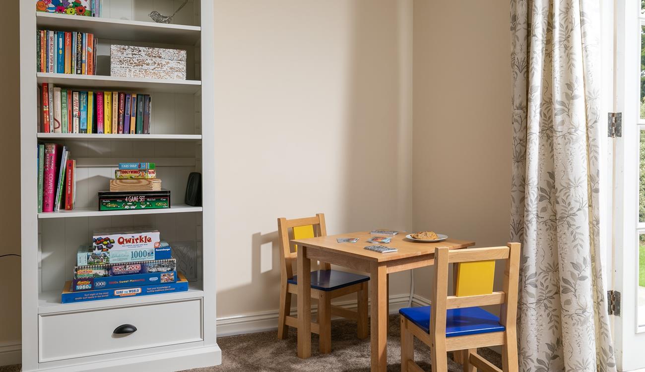 There are plenty of books and games for all the family to enjoy.