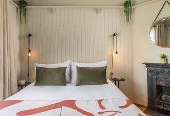 Relaxing, earthy tones feature in bedroom 1.