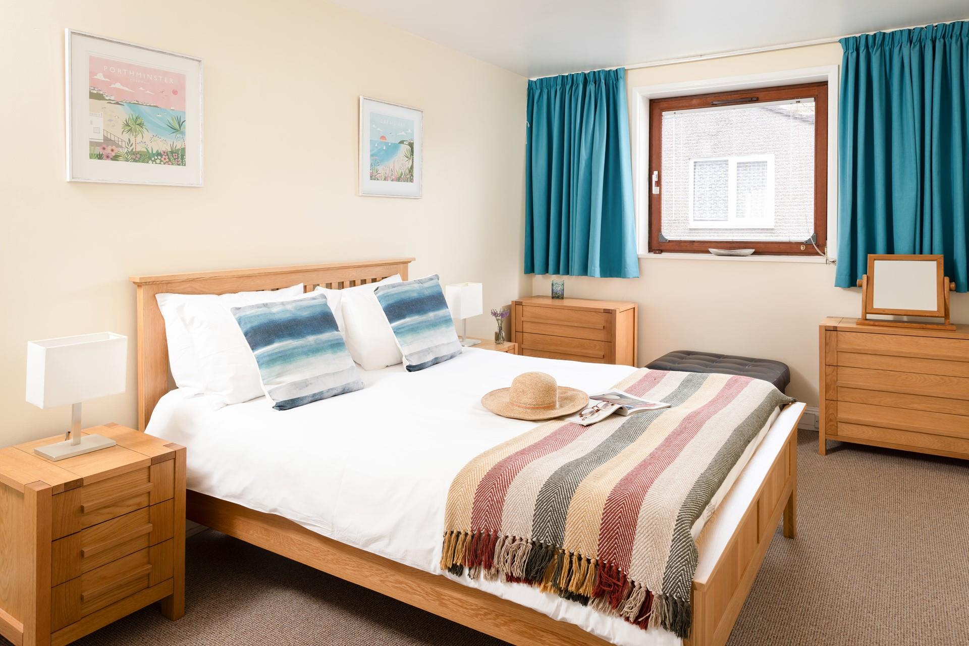 The king size bed offers a comfortable nights sleep.