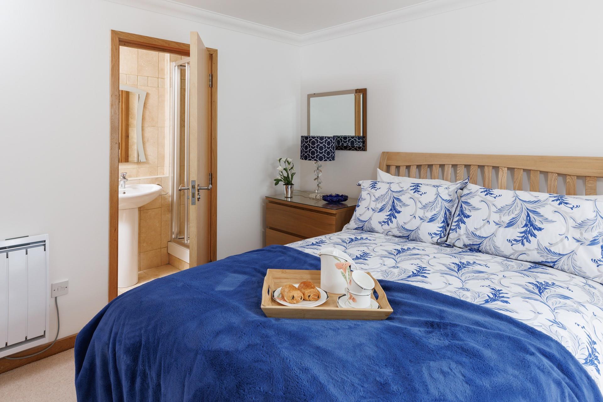 The luxurious bed offers a sumptuous night's sleep.