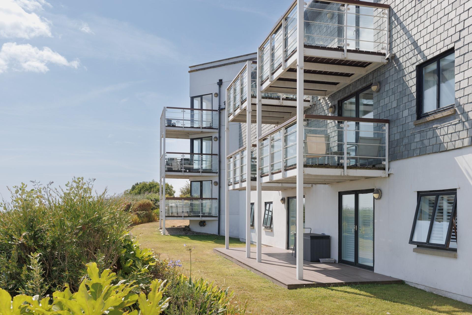 The apartments are located moments from the coast path.
