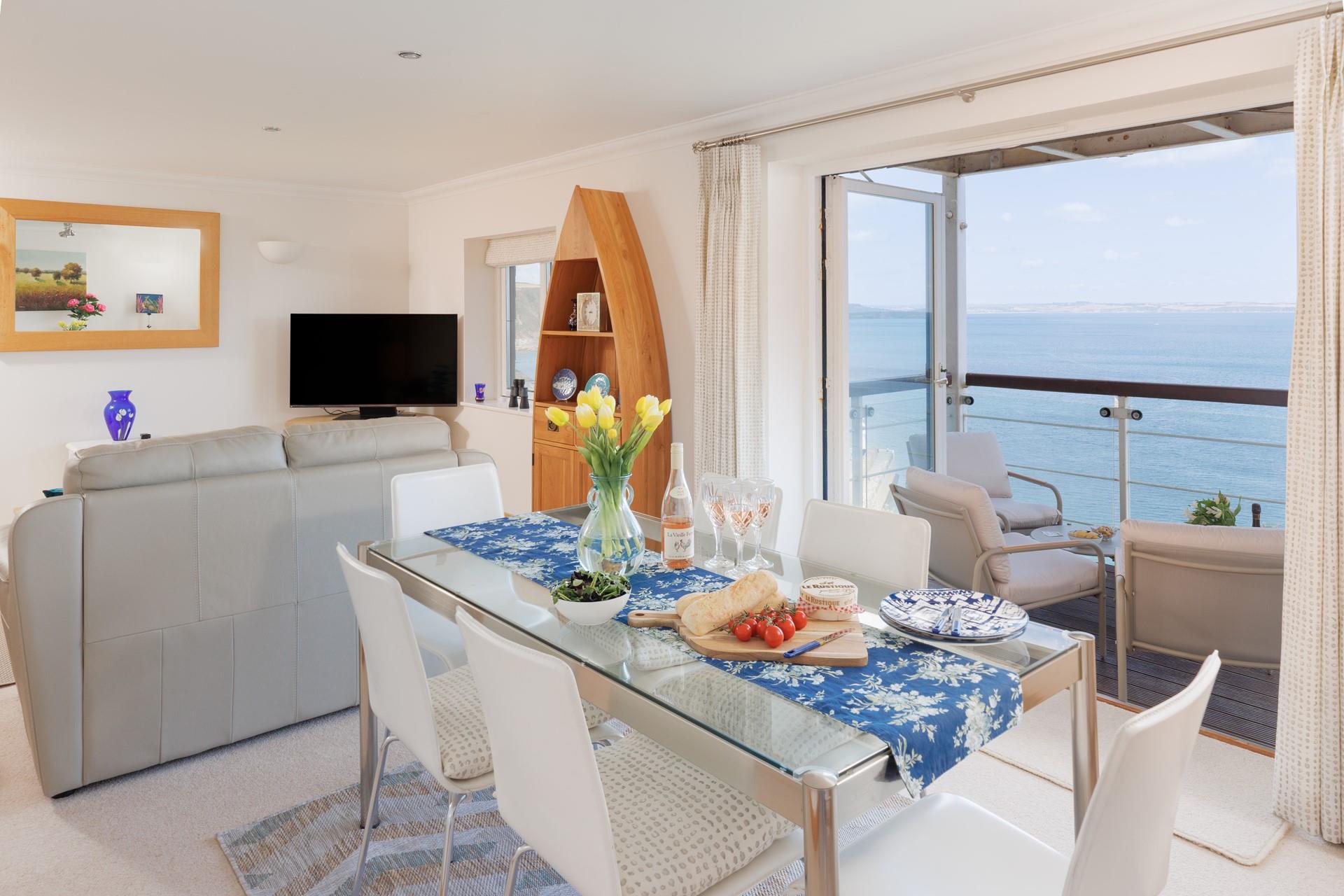 Watch the waves roll by from open plan living area.