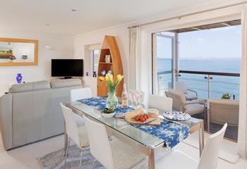 Watch the waves roll by from open plan living area.