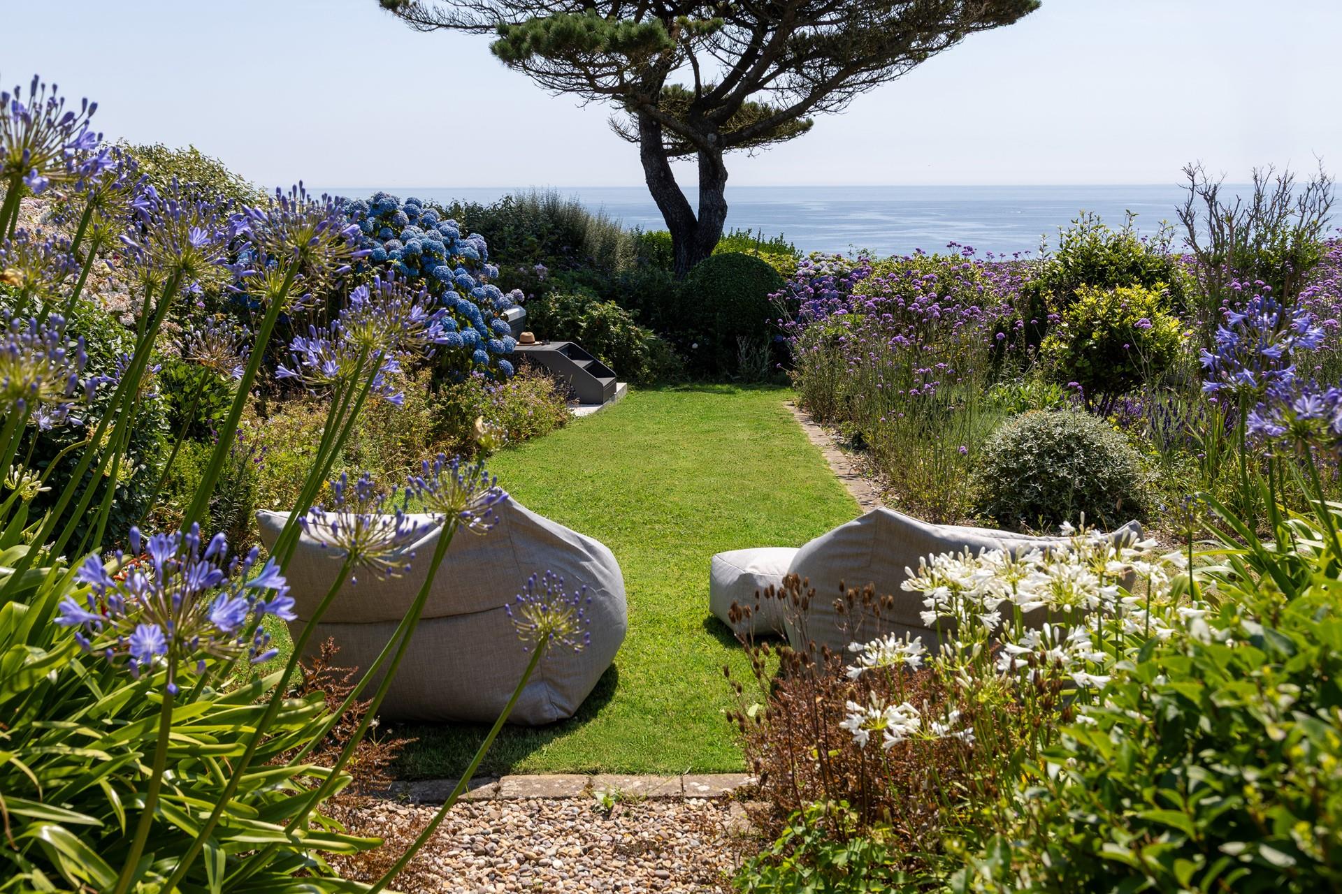 The milder than average climate creates a sub-tropical feel to the garden.