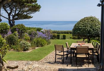You'll find lots of delightful spots to enjoy the garden and the sea view.