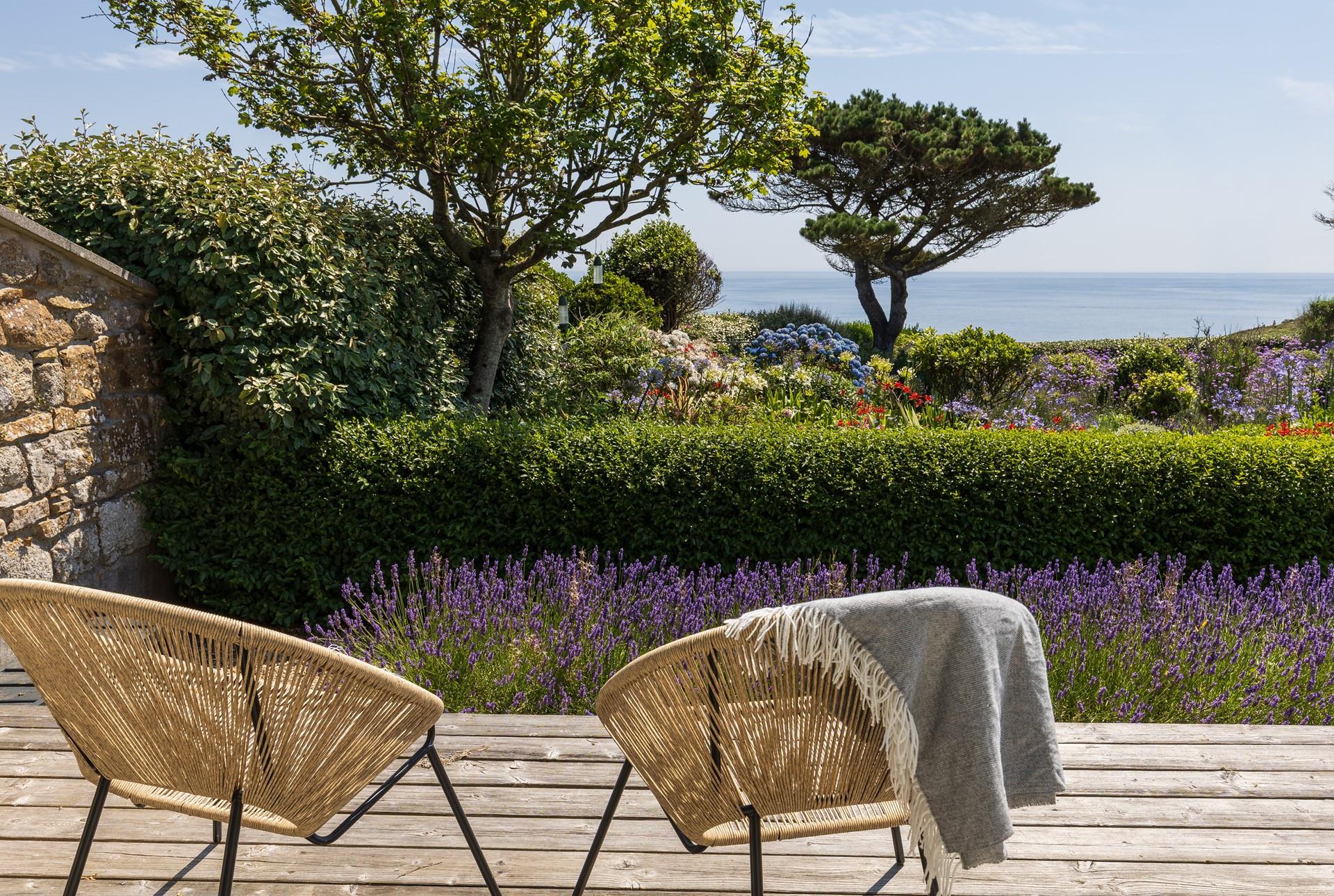 Relax on the deck where the calming scent of lavender blends with the fresh sea air. 