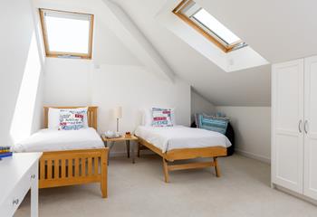 The twin bedroom offers flexible sleeping, for either adults of children.