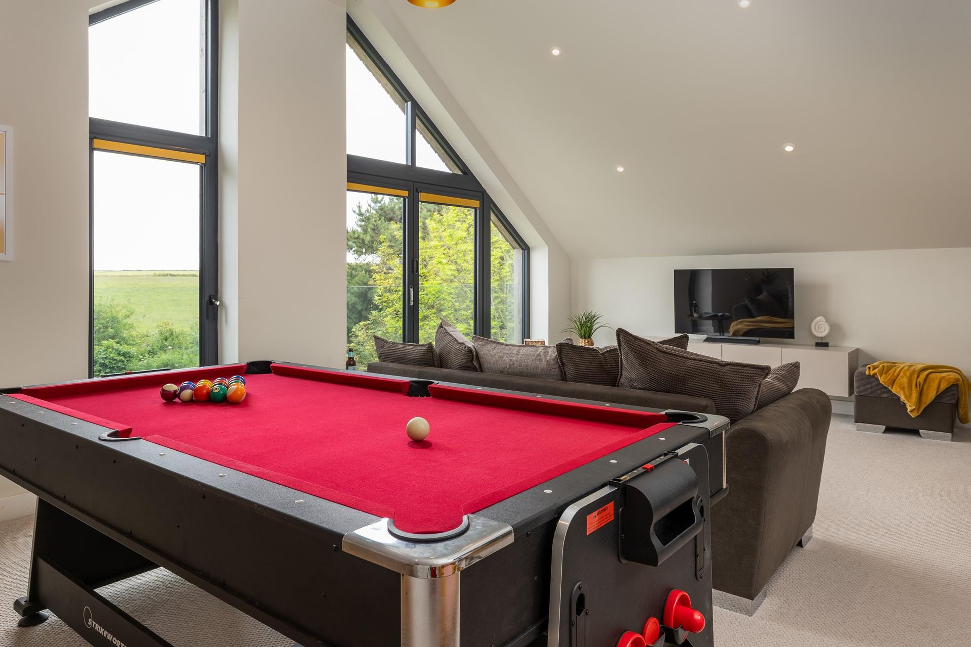 The living area is designed with family fun in mind.
