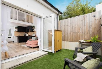 From the living area, step into the secluded courtyard.  
