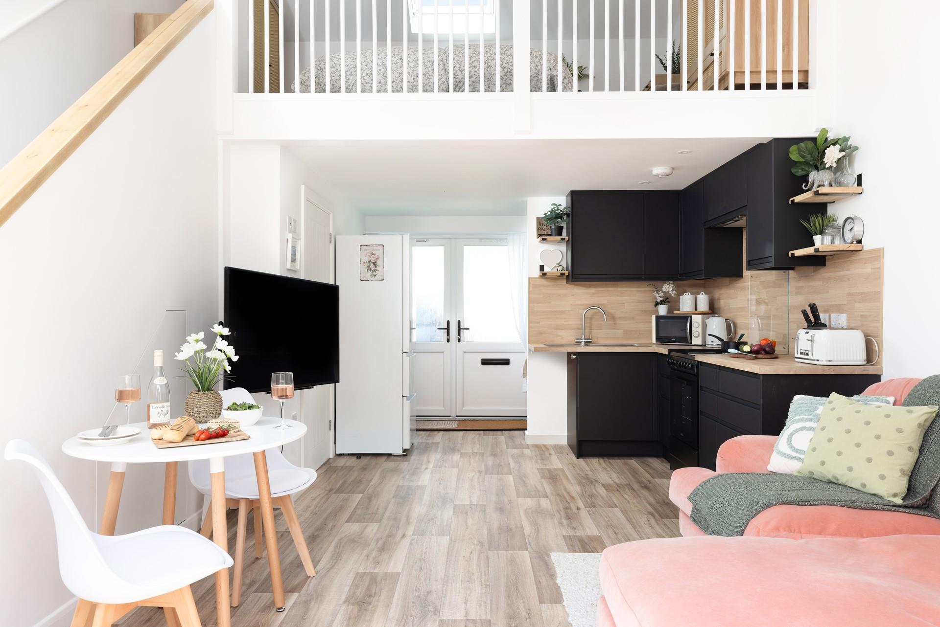 Contemporary styling meets modern amenities at The Hideaway.