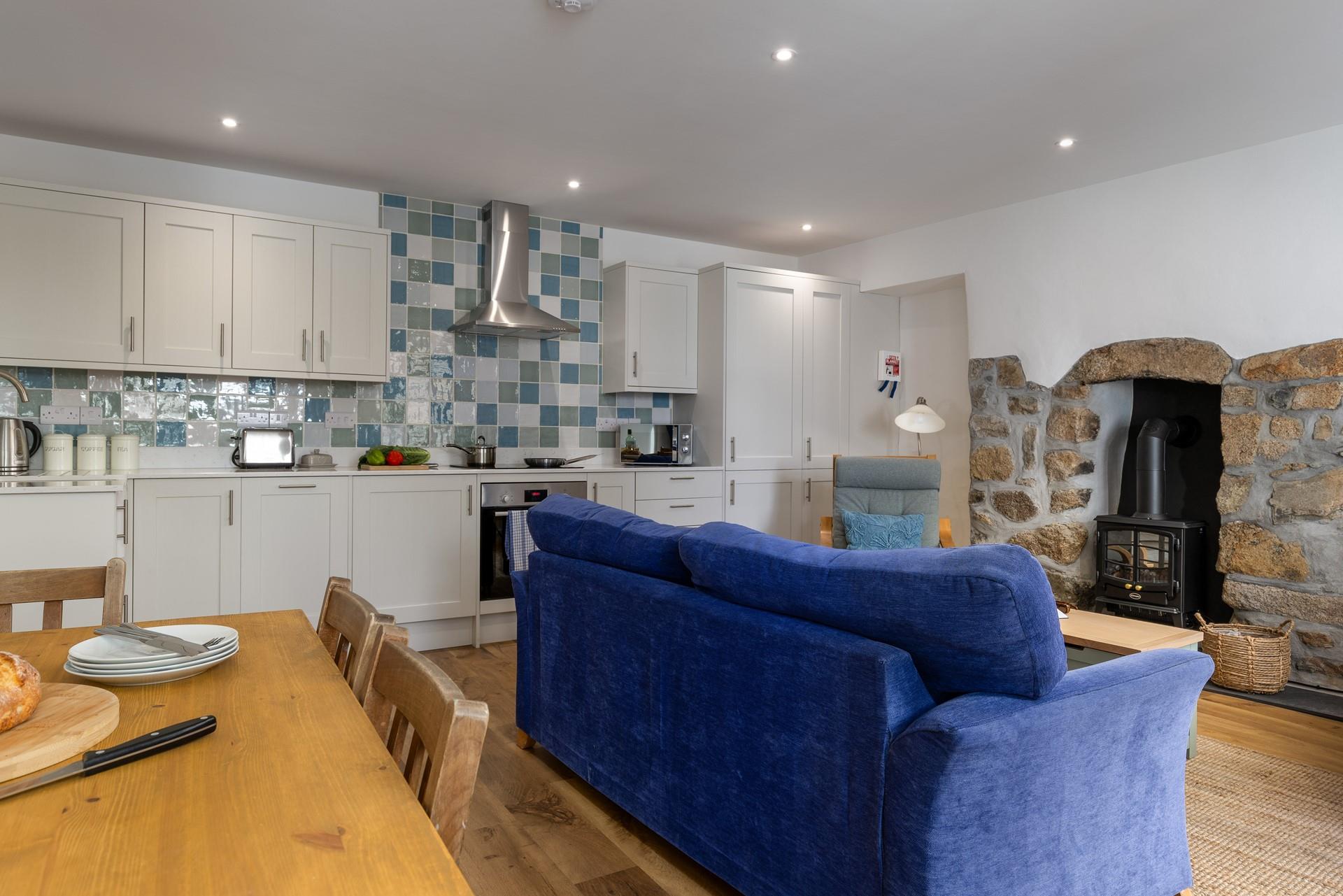 Beautiful cottage features blend with modern amenities to create a relaxing escape.