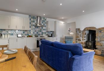 Beautiful cottage features blend with modern amenities to create a relaxing escape.