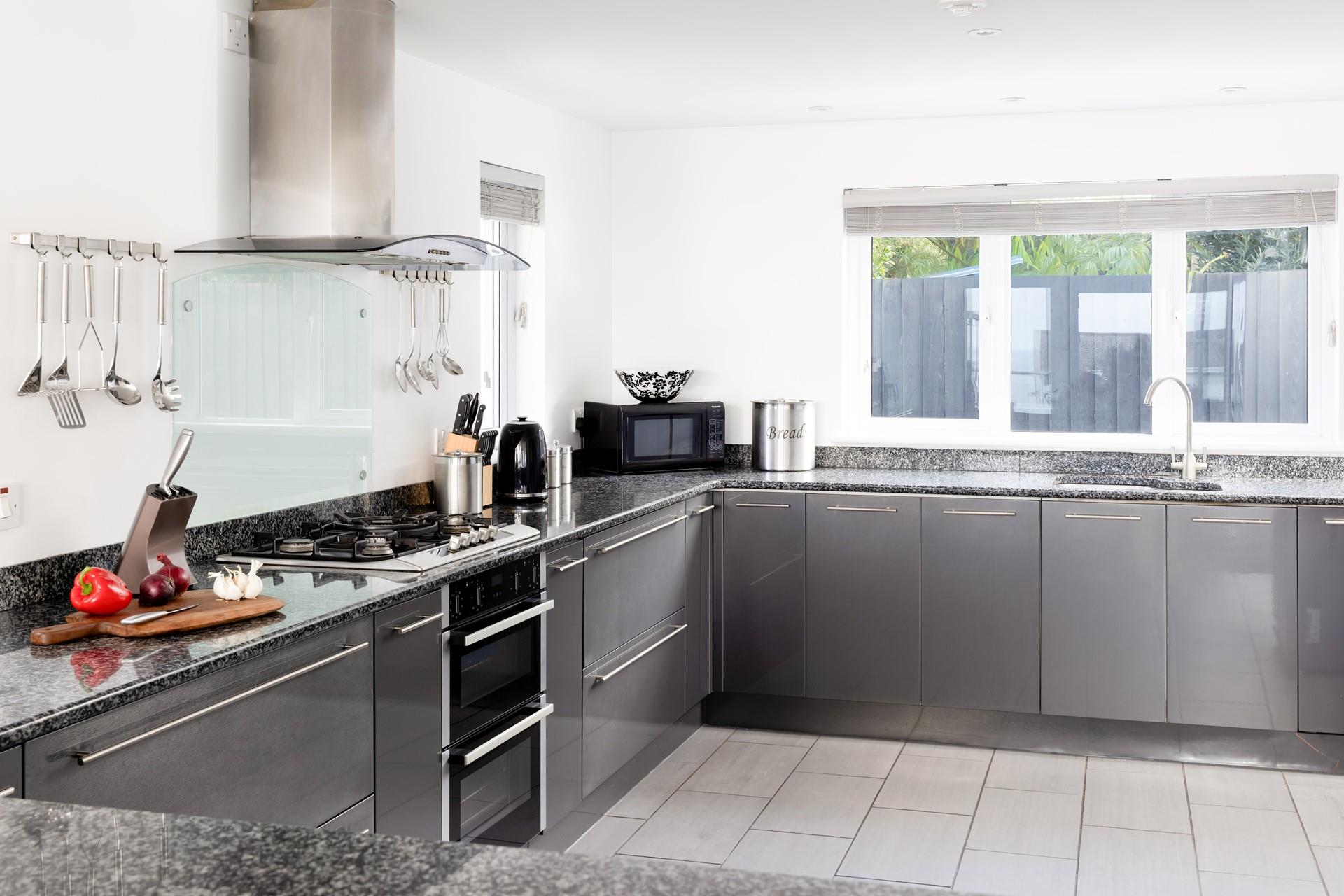 The spacious kitchen is designed for easy holiday cooking. 