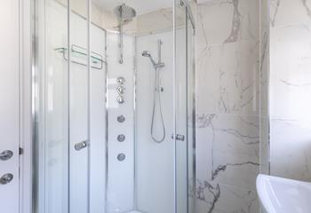 Wash away the salt and sand with a refreshing post-beach shower. 